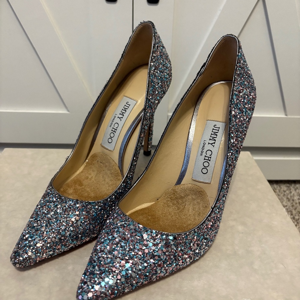 Jimmy Choo Romy Heels 100/80 Multicolored Glitter